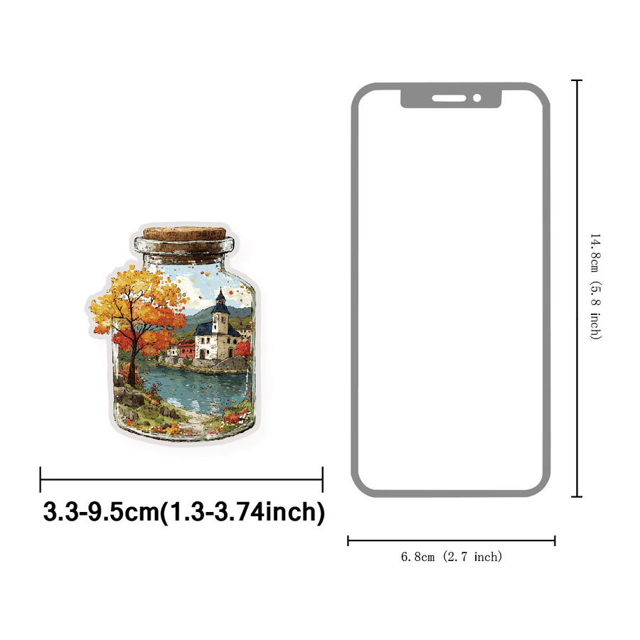 Etori Life Autumn Vibes Vintage Aufkleber mit Herbstlandschaft-Motiv in Multicolour für Scrapbooking und Dekoration - Bild 2