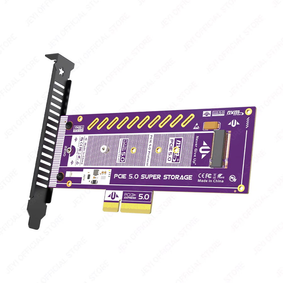 JEYI M.2 NVMe SSD zu PCIe 5.0 Erweiterungskarte mit 128Gbps für X4/X8/X16 Steckplätze, kompatibel mit 22110/2280/60/42/30 SSDs - Bild 6
