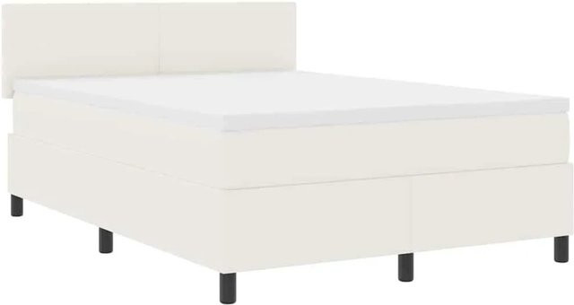 vidaXL LED Boxspringbett in Creme und Weiß mit Cordstoff, B/T: 160 x 200 cm - Bild 1