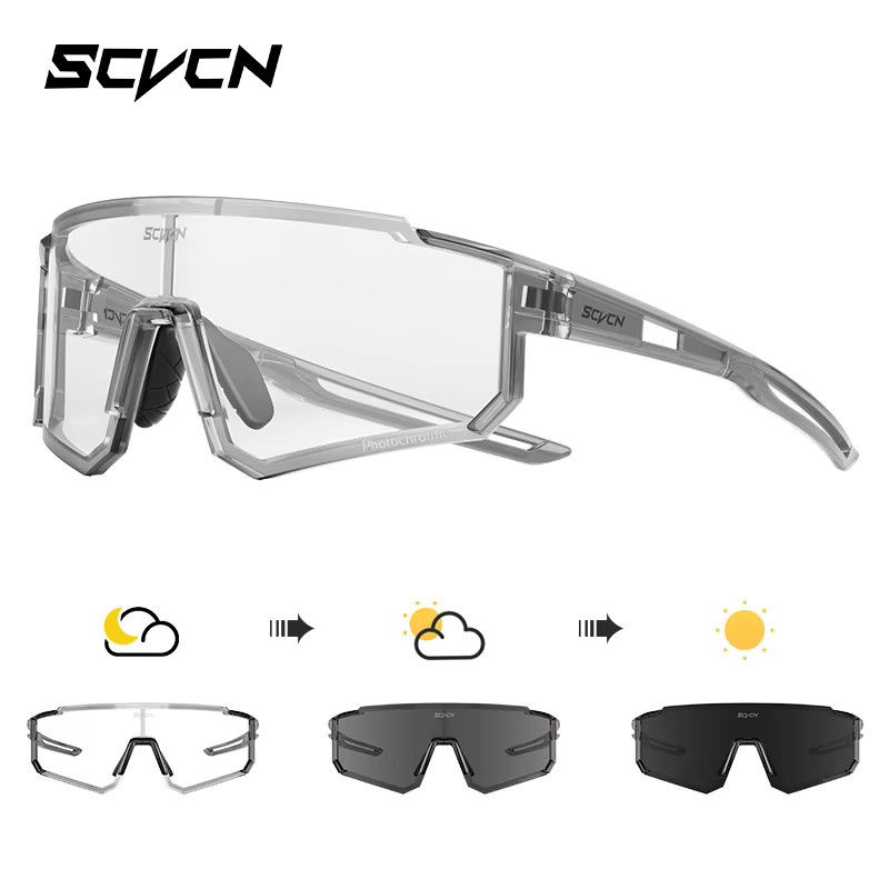 SCVCN Sportsonnenbrille Photochrome, Unisex, Vollrand, Kunststoff - Bild 2