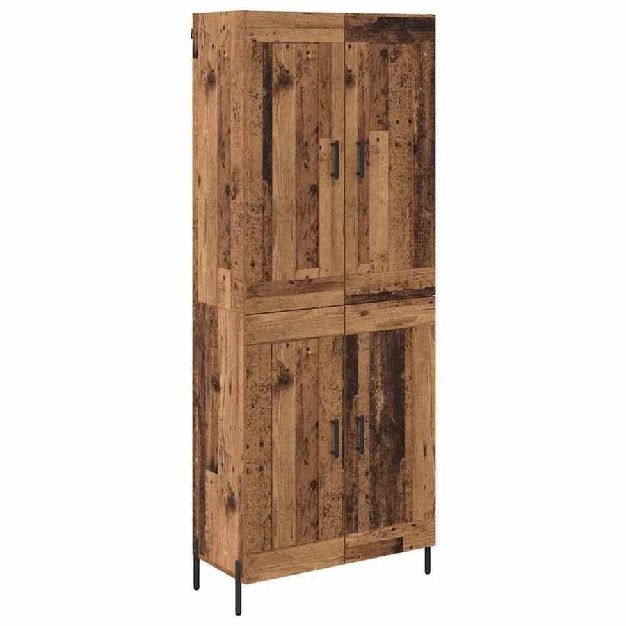 vidaXL Highboard 2-teilig aus Altholz und Holzwerkstoff in Braun, B/T/H: 180 x 34 x 60 cm - Bild 2