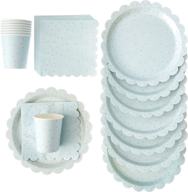 Rico Design Party-Set Punkte in Mint und Blau aus Papier für Erwachsene - Bild 1