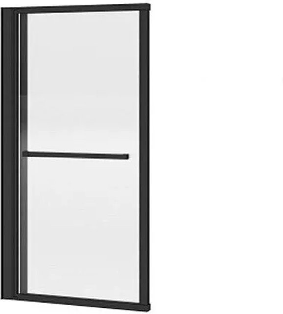 Veslira Duschabtrennung Schwarz mit Schiebeelement aus Glas, Breite: 120 cm, Höhe: 140 cm - Bild 1
