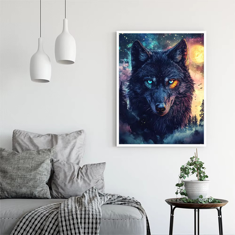 Evershine Diamant-Gemälde Wolf als quadratisches Diamant-Mosaik Bastelset in Multicolour, B/H: 20 x 20 cm - Bild 3