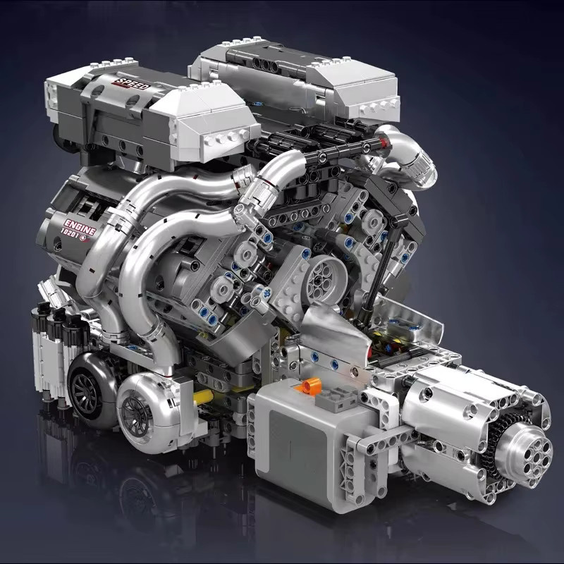 Mould King Der Supercar W16 Motor + Getriebe-Baustein-Baugruppe, technisches Automotor - Bild 2