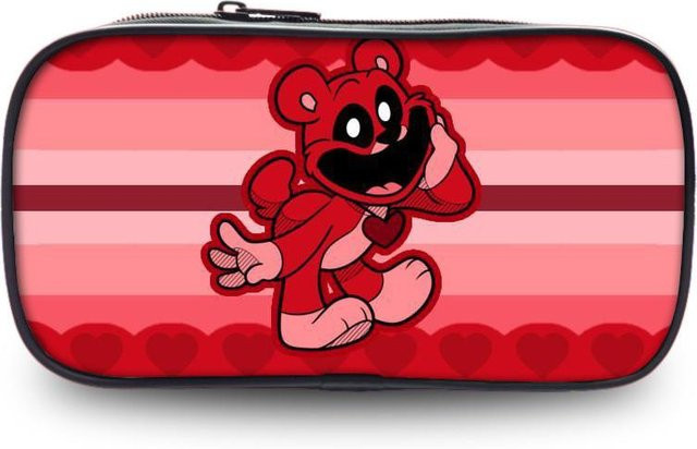 CrimsonCraft Catnap Poppy Playtime Federmäppchen für Schüler in Schwarz und Rot - Bild 1