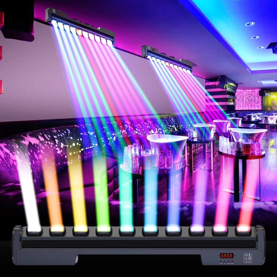 Yiflamefly 4er-Set RGBW LED Wall Washer Lichtleisten mit 250W Swing Dot Beam Effekt und DMX-Steuerung für DJ-Beleuchtung, Schwarz - Bild 6