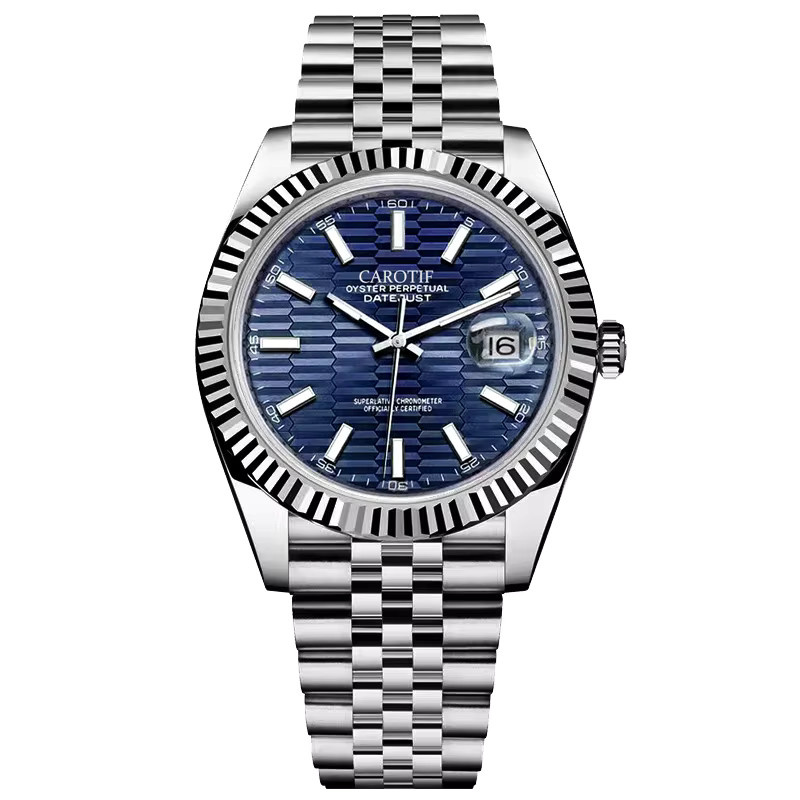 CAROTIF Armbanduhr, Analoguhr, Edelstahl, Blau, Silber, Damen - Bild 5