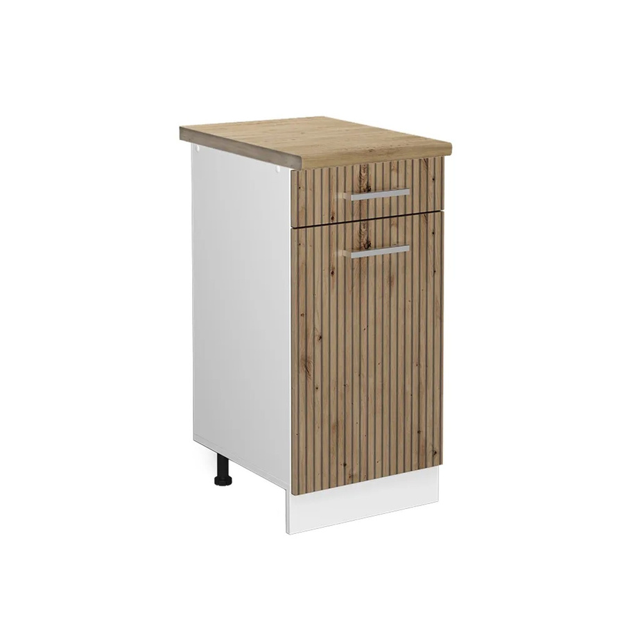 Vicco Küchenunterschrank R-Line Schubladenschrank in Artisan-Eiche und Weiß, B: 40 cm, H: 81,6 cm, T: 60 cm - Bild 2