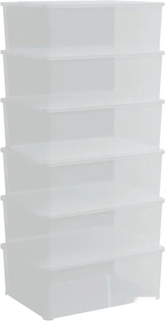 6er Set vidaXL Aufbewahrungsboxen aus Kunststoff, transparent, stapelbar, 10 l - Bild 1