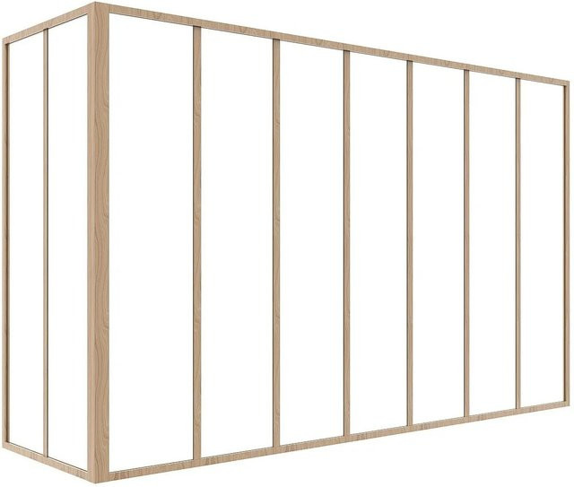 Vente-unique Glaswand Bayview modern in Beige mit Aluminiumrahmen, Breite: 210 cm, Höhe: 130 cm, Tiefe: 60 cm - Bild 1