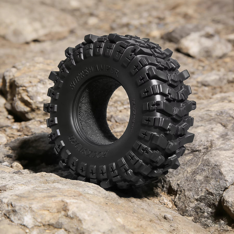RS Reifen für TRX4M SCX24, 1:18, 1:24 RC Crawler Upgrade, Zubehör, Gummi, Schwarz - Bild 4