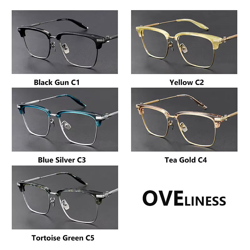 MiaTimi Korrektionsbrille, Acetat, Titan, Retro, Herren - Bild 3