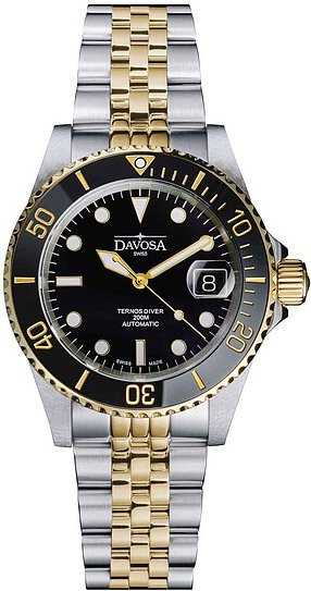 Davosa Armbanduhr Ternos Diver, Automatik, Edelstahl, Schwarz, 40 mm, Herren - Bild 1