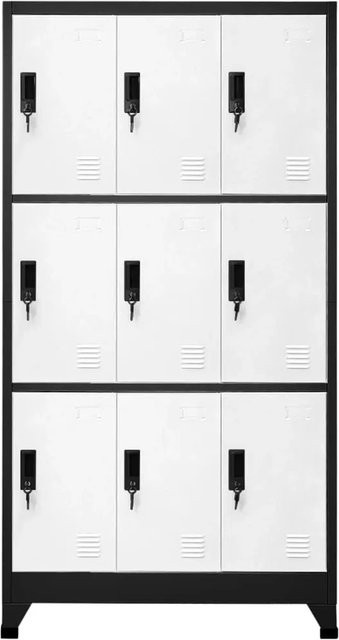 vidaXL Schließfachschrank aus Stahl in Anthrazit und Weiß mit Schloss für Büro und Schule B/T/H: 90 x 45 x 180 cm - Bild 1
