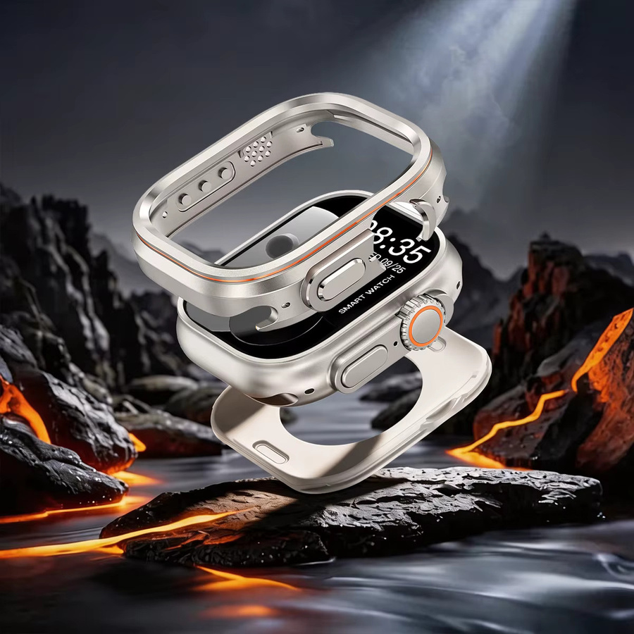 CHIICSMART Metall-Bumper-Schutzhülle für Apple Watch Ultra 49mm, Farbe: Schwarz - Bild 5