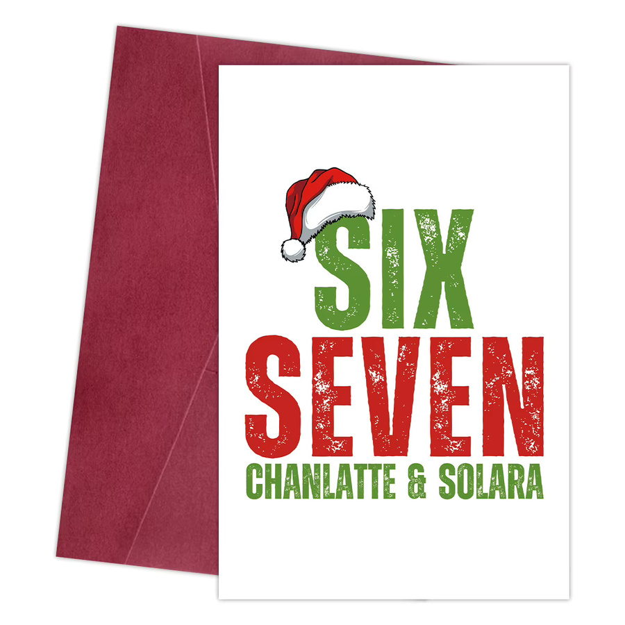 Weihnachtsgrußkarte mit individuellem Namen und lustigem Meme-Design in Mehrfarbig - Bild 2