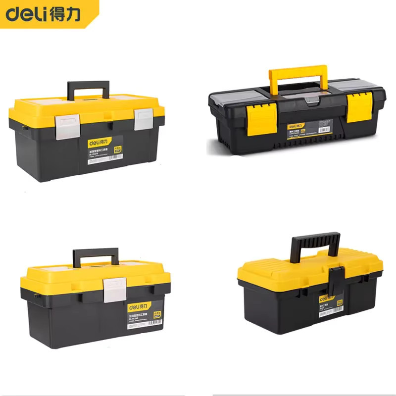 Deli Multifunktions Werkzeugkasten mit Doppelschicht-Fach als Aufbewahrungs-Organizer für Hardware-Werkzeuge - Bild 5