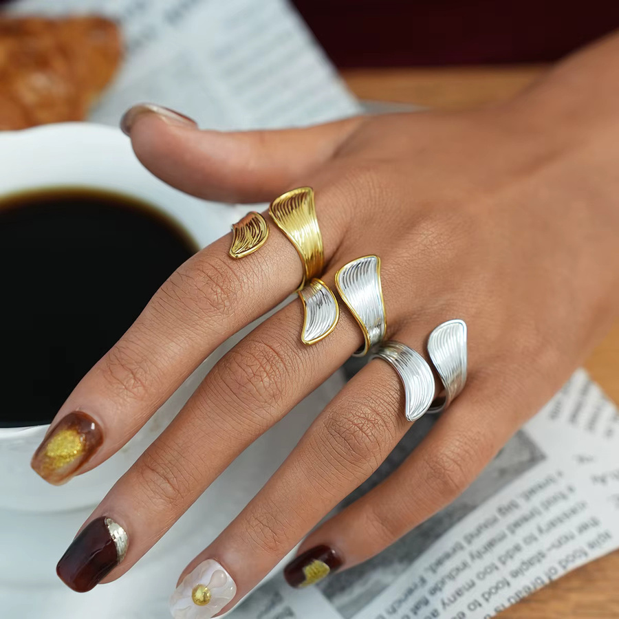 Uself Ring, Edelstahl, Gold, Damen, minimalistisch - Bild 3