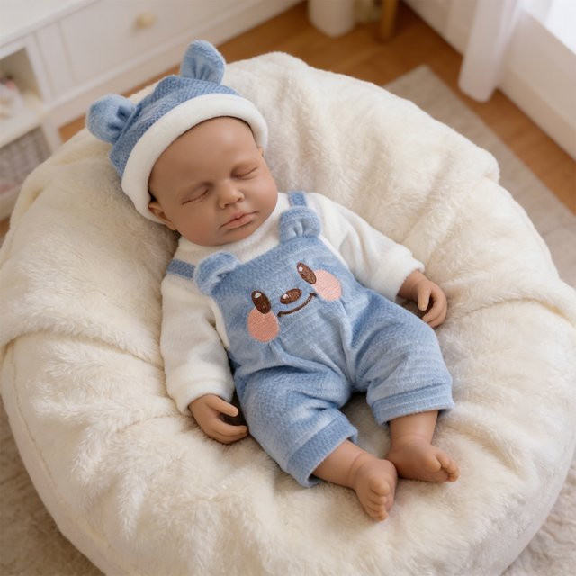 NPK LouLou Reborn-Puppe, 12-Zoll, Silikon, Dunkelhaarig - Bild 1