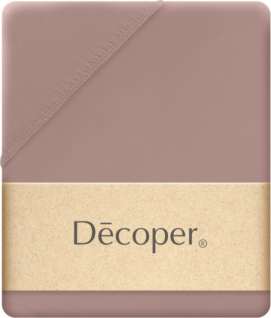 Decoper Mako-Feinjersey Spannbettlaken aus 100% Baumwolle, braun, B/L: 140-160 x 200 cm - Bild 1