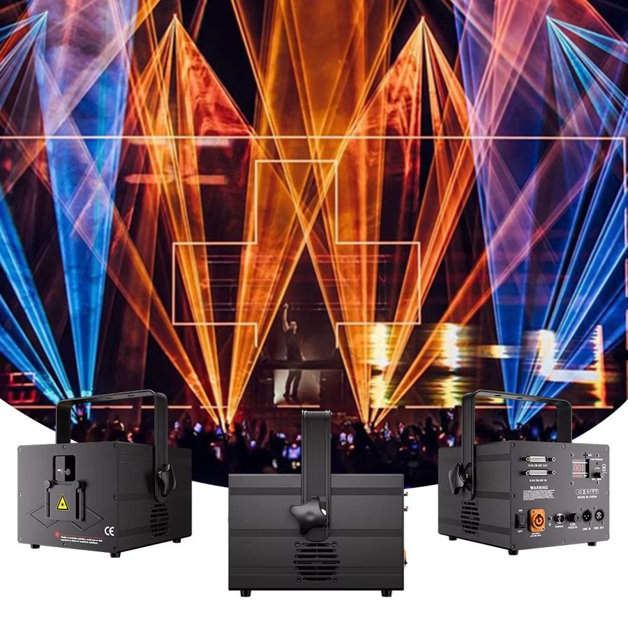 SHEHDS RGB Animationslaser mit App-Steuerung, 3W 3D-Effekt und TTL Farb-Bühnenlicht für Bar-Projektoren und Bühnenbeleuchtung, DMX512 kompatibel - Bild 4