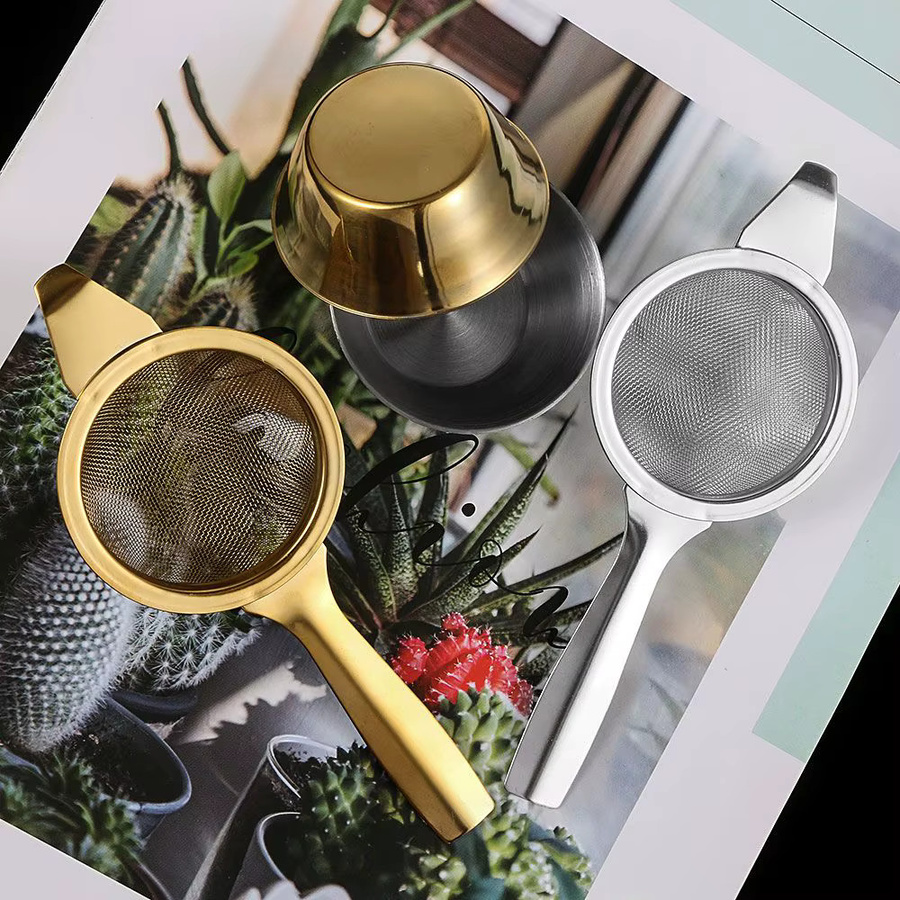 Feines Teesieb aus Edelstahl mit Griff und Mesh-Sieb für Kongfu-Tee in Silber oder Gold - Bild 3