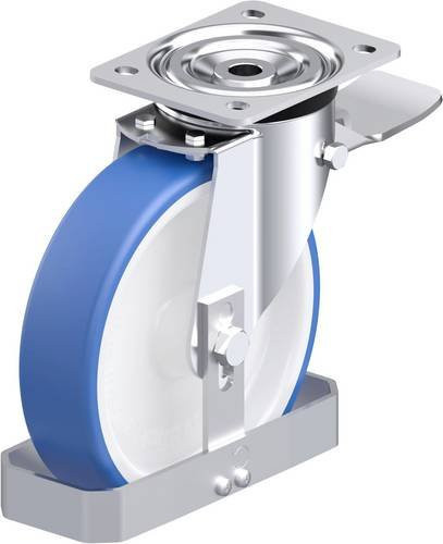 Blickle L-POTHs 200G-ST-FS Stahlblech-Lenkrolle in Blau mit 200 mm Rad-Durchmesser und 400 kg Tragfähigkeit - Bild 1