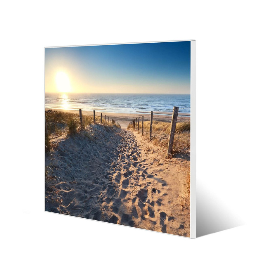 Banjado Stahl Magnettafel mit Nordseestrand Motiv in Weiß, B/H: 50 x 50 cm - Bild 1