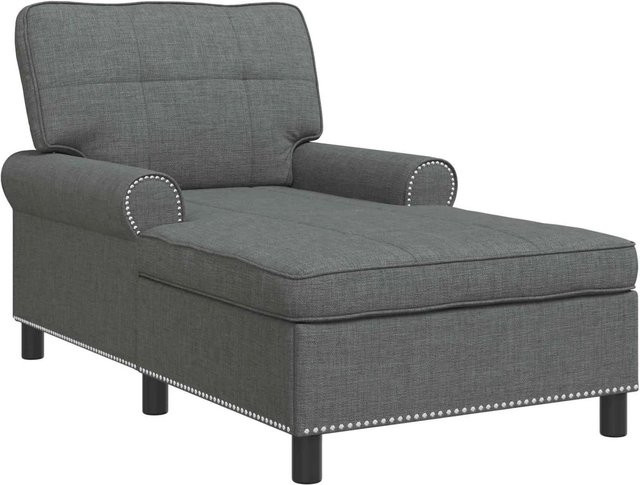 vidaXL Lounge-Liege mit Kissen in Dunkelgrau, B/T/H: 91 x 157 x 91 cm - Bild 1