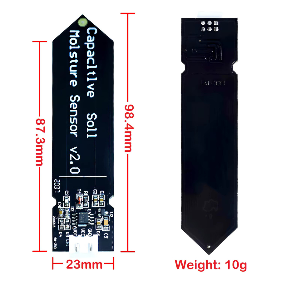 OLNYLO Kapazitiver Bodenfeuchtesensor Modul zur Feuchtigkeitserkennung in Schwarz für Arduino 3,3~5,5V Weitspannungsbereich zur Gartenbewässerung - Bild 2