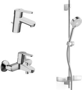 Hansa Bad-Armaturen-Set HANSAPRIMO mit Einhebelmischer für Waschbecken und Duschset in Chrom - Bild 1