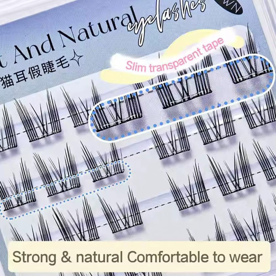 Lmo Falsche Wimpern, selbstklebend, wiederverwendbar, natürlich, Unisex - Bild 2