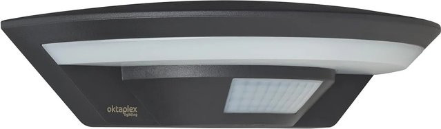 Oktaplex Lighting LED Außenwandleuchte Ambo in Anthrazit mit Bewegungsmelder und Dämmerungssensor, Warmweiß 3000K, IP54 - Bild 1