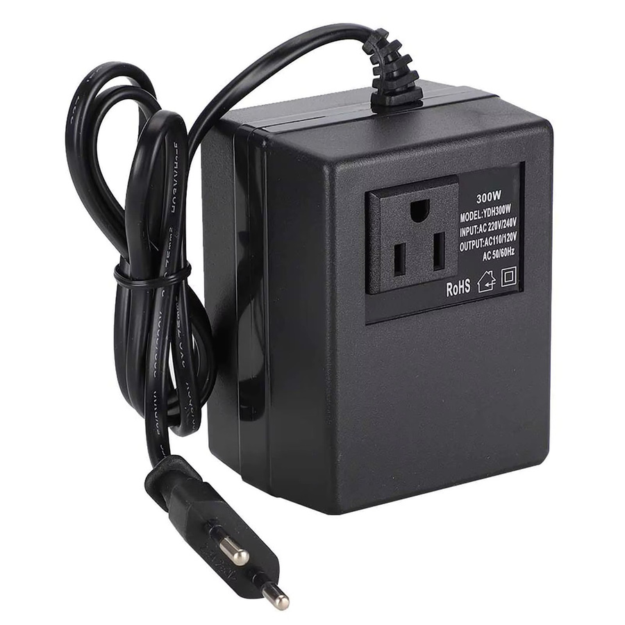 Qiilu Spannungswandler 300W Wechselstrom-Transformator von 220V auf 110V mit EU-Stecker in Schwarz - Bild 4