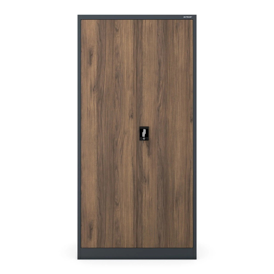 Jan Nowak Metallschrank Aktenschrank aus Stahl in Nussbaum mit Zylinderschloss und verstellbaren Fachböden, Höhe: 185 cm, Breite: 90 cm, Tiefe: 40 cm - Bild 2