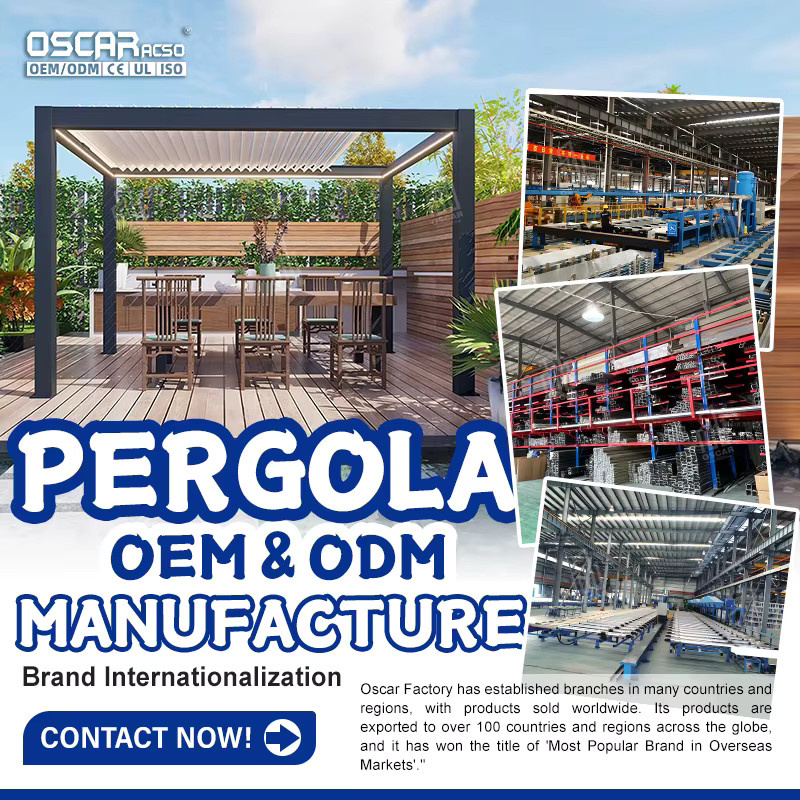 Motorisierte Aluminium-Pergola von QWC mit verstellbaren Lamellen als wasserdichtes, einziehbares Dachsystem für deinen Garten oder Poolbereich - Bild 2