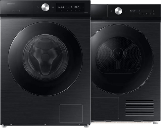 Samsung Waschmaschinen-Trockner-Set WW90DB8U95GBU2 und DV90DB8845GBU2 in Schwarz mit App-Control, Auto Dosing und Dampfprogrammen - Bild 1