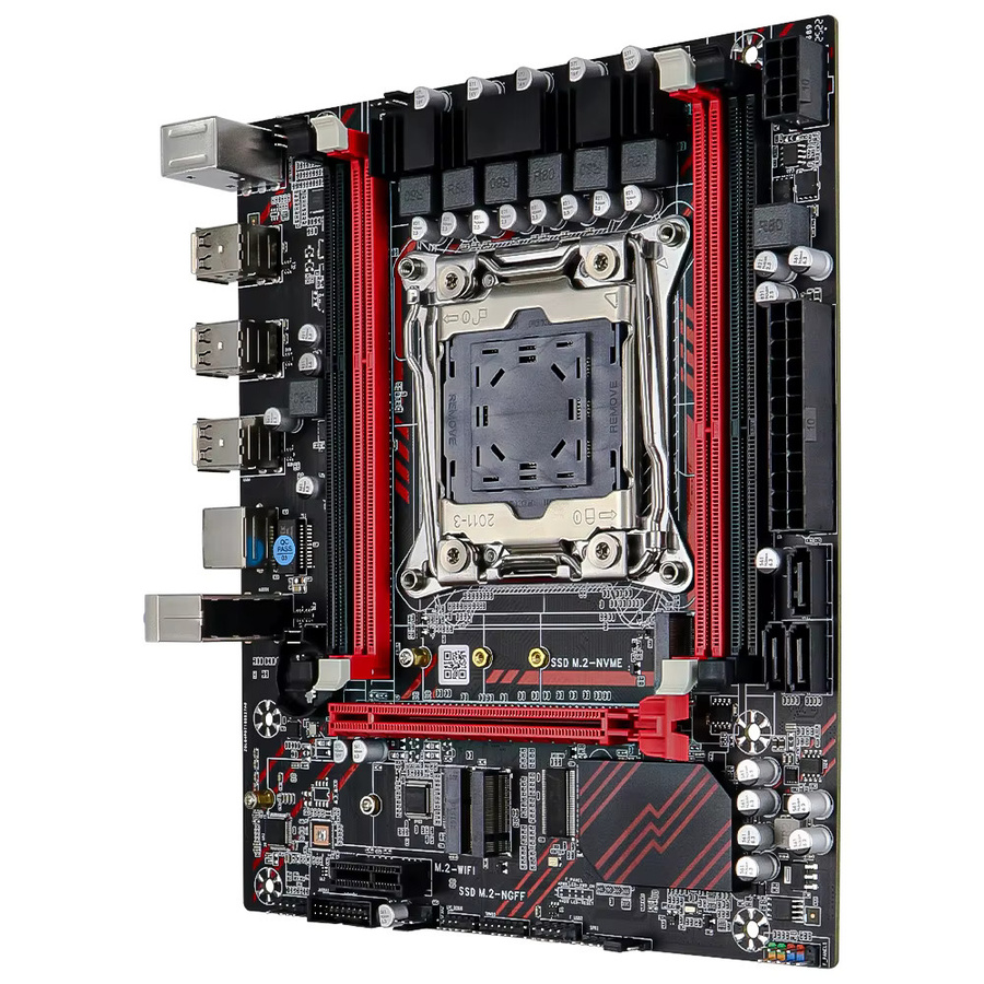 SOYO X99 DDR3 Motherboard Set mit Intel Xeon E5 2673 V3 CPU und 8GB RAM Kit, LGA2011-3, NVMe M.2, Schwarz - Bild 4