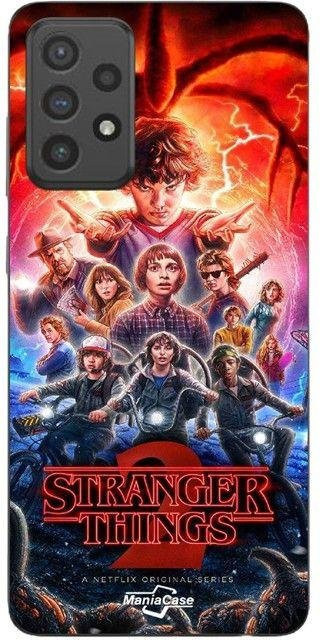 Maniacase Handyhülle für Samsung Galaxy A73 Stranger Things Staffel 2 in Schwarz und Multicolour - Bild 1
