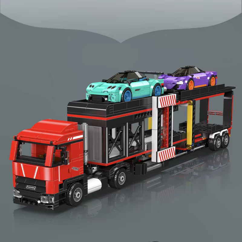 Mould King 24078 Mini World Cool Brick Sportwagen und Transportfahrzeug Set aus Mini-Bausteinen in Mehrfarbig - Bild 3