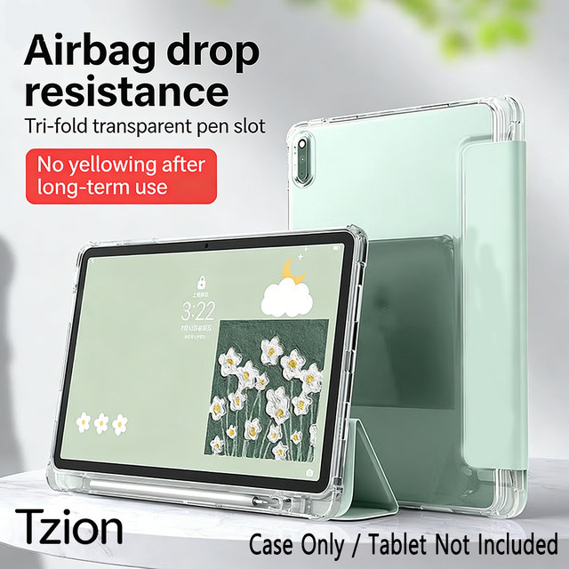 Tzion Schutzhülle für iPad Air 11 Zoll M2 sowie iPad Air 5./4./6./7./8. Generation 10,9 Zoll in Pink und Transparent - Bild 1