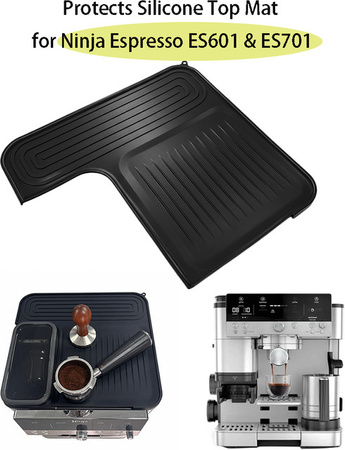 Rutschfeste und hitzebeständige Silikon-Obermatte für Ninja Luxe Espressomaschine ES601 und ES701 in Schwarz