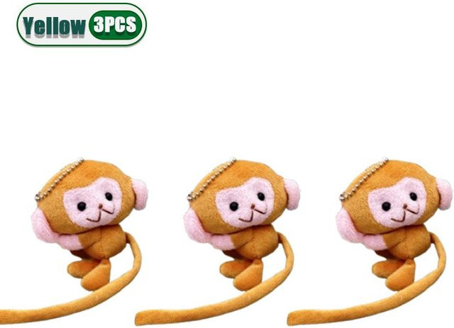 Linyi toy Cartoon Affe mit langem Schwanz, Plüschtier Puppe Schlüsselanhänger, orange - Bild 1