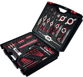 Exact Gewindeschneidwerkzeug-Set HSSE 61-teilig M3-M12 in Schwarz - Bild 1