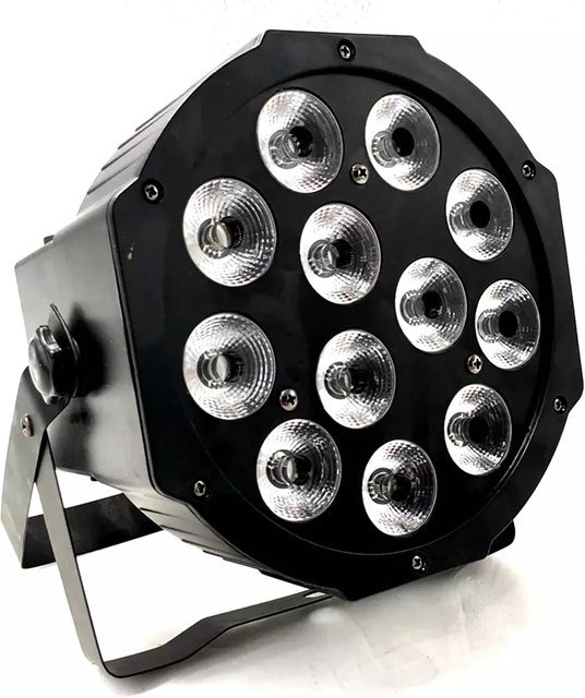 HYULIGHTS LED-Par-Licht RGBWAUV mit 12x18W, 8 Kanäle DMX 512 Steuerung, Schwarz - Bild 1