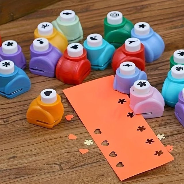 6-teiliges Mini-Lochstanzer-Set in Multicolor für DIY Scrapbooking, Karten und Tagebücher - Bild 1