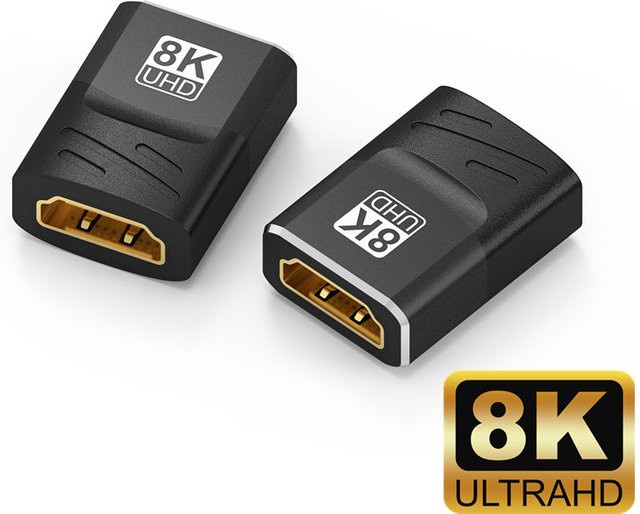 FDBOY HDMI-Koppler 8K HDMI 2.1 Verlängerungsadapter in Schwarz, unterstützt 8K@60Hz, 4K@120Hz, 120UHD, 3D und HDR - Bild 1