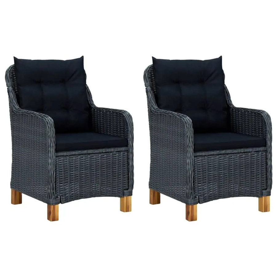 Furnicato Gartenstuhl Outdoor Dunkelgrau mit Armlehnen und Polsterung B/T/H: 62 x 65 x 92 cm - Bild 2