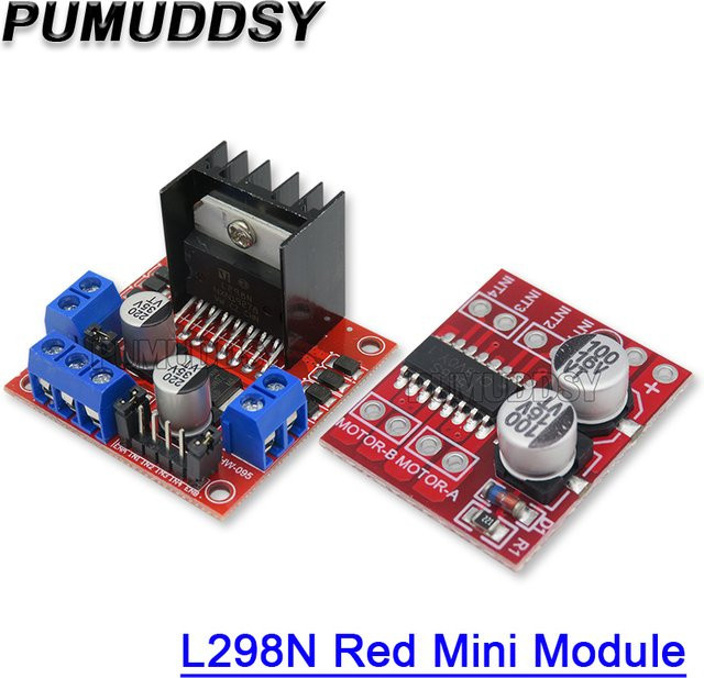 PUMUDDSY L298N DC Motor Treiber Modul in Rot für Arduino und Roboter - Bild 1